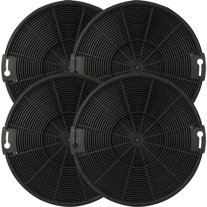 4x filtro de carbón activado compatible con Electrolux EFC60151K, EFC90151K, EFC90151X, EFC60151W, EFC60151X, EFG315S campanas cocina - 15 cm - Vhbw