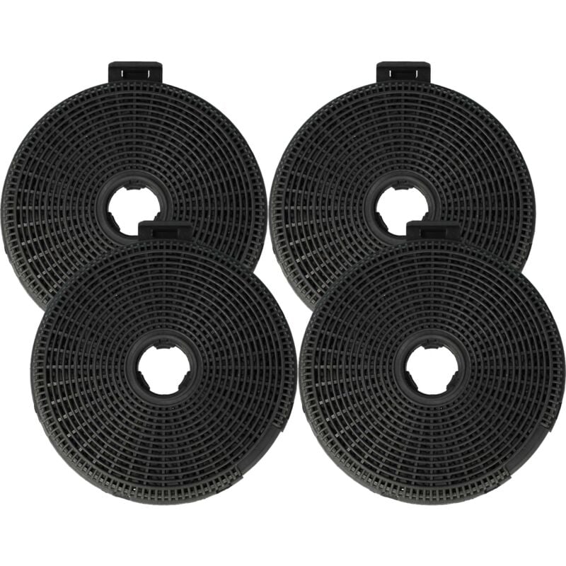 4x filtro de carbón activado compatible con Teka db 1 90, db 1 70, db 90, db 60, dbb 60 ss, DB1-60 VR01, DBB70 ss campanas cocina - 20 cm - Vhbw