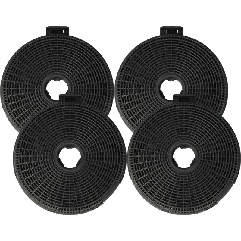 4x filtro de carbón activado compatible con Teka dbp 90 pro, dc 60, dbe 60, de 60.2, dc 90, dbb 90 ss, dbp 60 pro campanas cocina - 20 cm - Vhbw