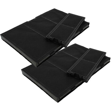 vhbw 4x filtros compatible con Bosch JD69LF60, JD68LF60, JD66LF60, DWZ97JM60/01, DWZ97JM60 campana extractora - 4x filtro carbón activo