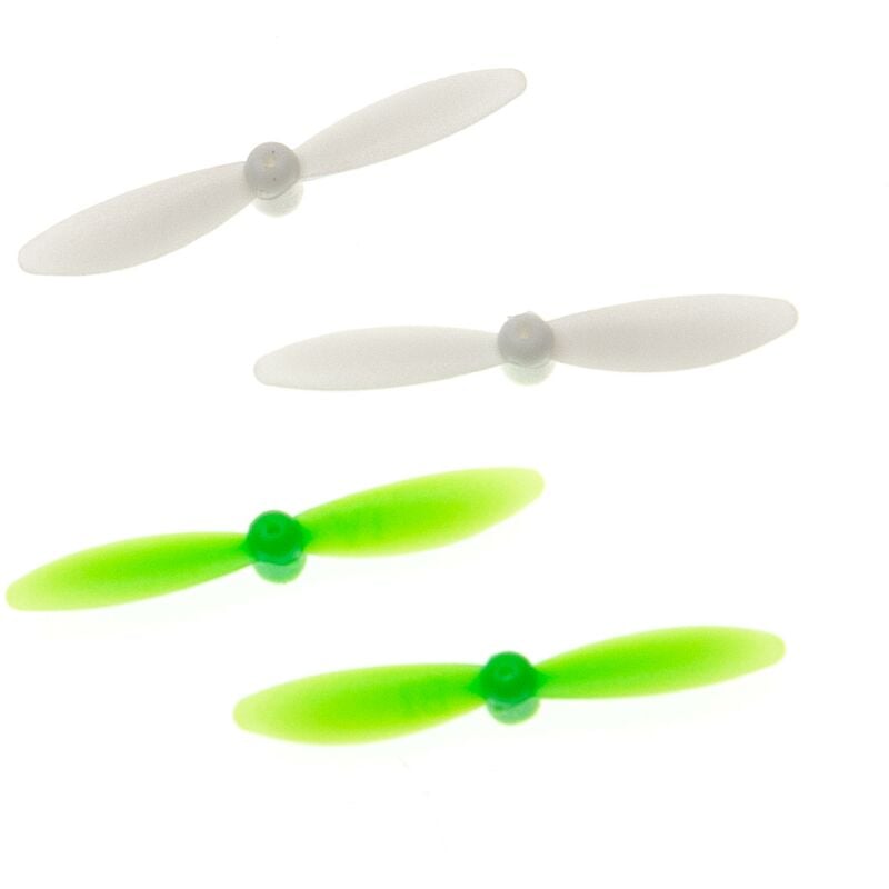 

4x hélice compatible con Cheerson CX10, CX-10, CX10A, CX-10A, CX11 dron - 2 par de hélices de recambio, autobloqueantes, blanco / verde - Vhbw