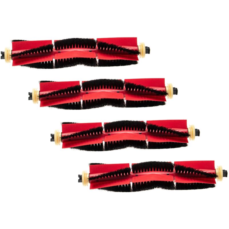 vhbw 4x Round Brush compatible with Xiaomi Roborock S6 MaxV, S6 Pure Robot Vacuum Cleanerroller brush, main brush, Brush Set