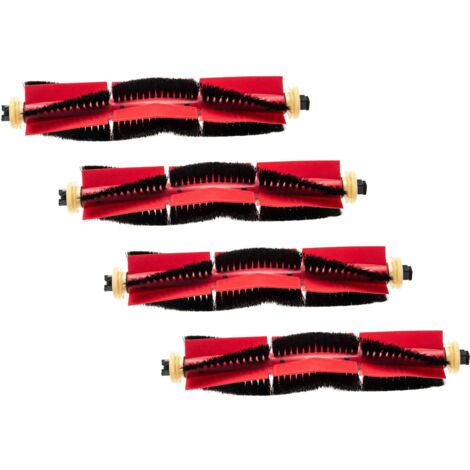 vhbw 4x Rundbürste Bürstenset kompatibel mit Xiaomi Roborock E4, S4, S5, S5 Max, S50, S51, S55 Saugroboter - Rollenbürste, Hauptbürste