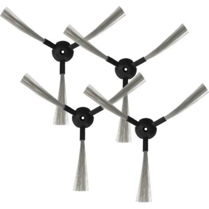 Vhbw - 4x Side Brush compatible with Klarstein vacuum cleaning robot, Cleantouch Robot Vacuum Cleaner - Brush Set, grey / black