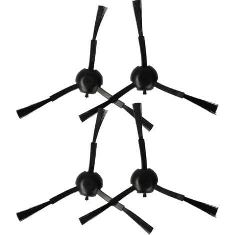 vhbw 4x Side Brush compatible with Mova E30 Ultra Robot Vacuum Cleaner - Brush Set, black