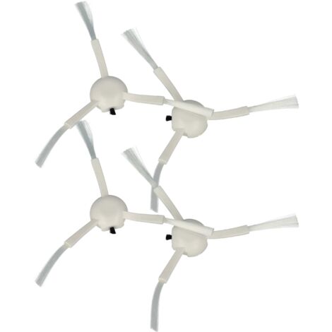 vhbw 4x spazzola laterale compatibile con Mova E30 Ultra robot aspirapolvere - Set spazzole, bianco