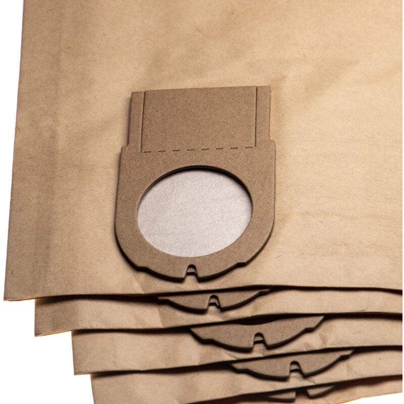 

5x bolsa compatible con Metabo ASA 2025, ASA 9050, ASR 1250, SHO 1150 aspiradora - papel, 67.9cm x 24.15cm, marrón - Vhbw