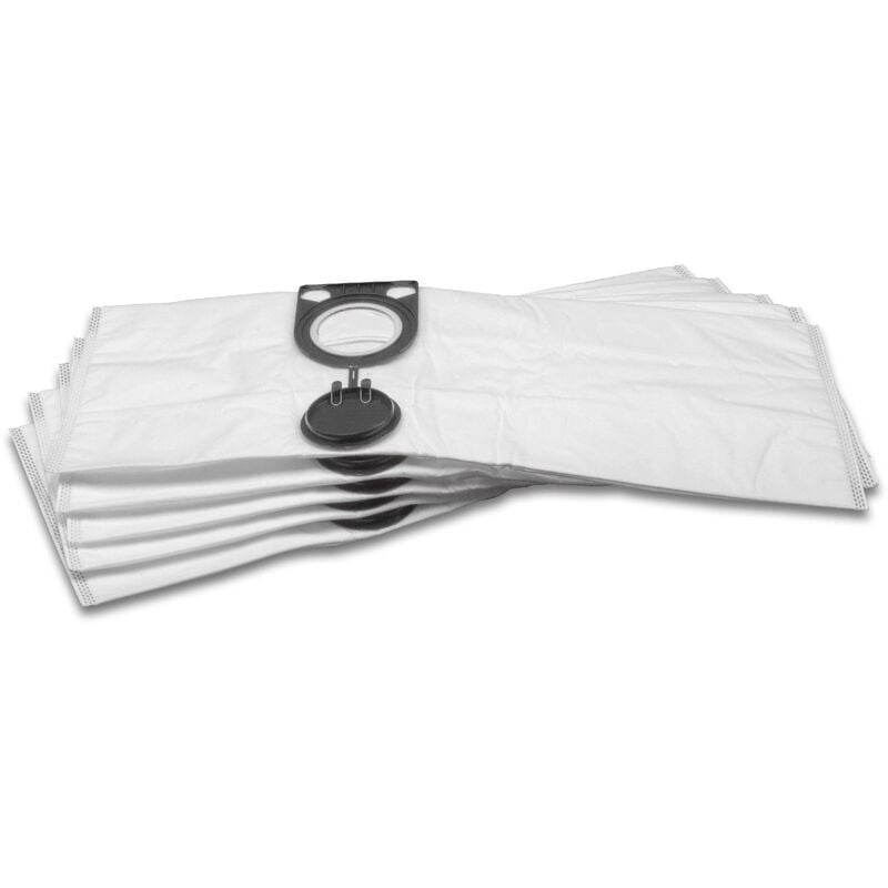 5 microfleece Dust Bags compatible with Metabo as 1200, as 20 l, asa 1201 Vacuum Cleaner, White - Vhbw