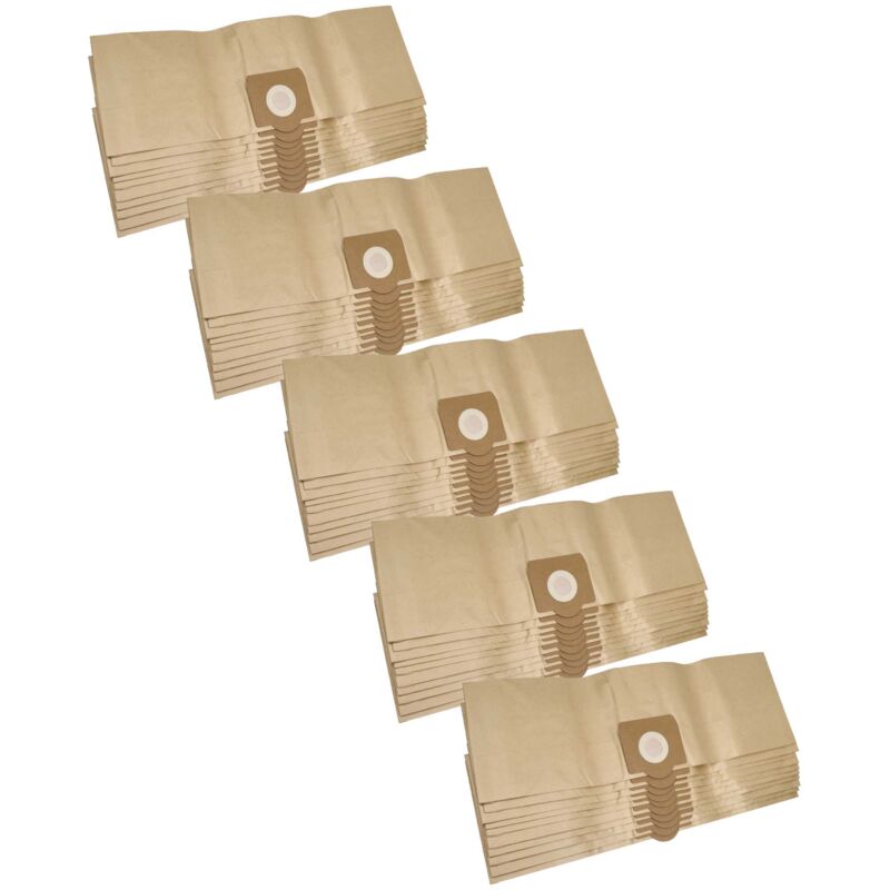 50 Paper Dust Bags compatible with Rowenta Wet&Dry, ZR-425, ZR-81, zr 81 / ZR81, ZR-8105, zr 8105 / ZR8105 Vacuum Cleaner, sand-coloured - Vhbw