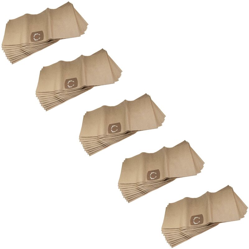 50x Vacuum Cleaner Bag compatible with Top Craft nt 06/26/08 Vacuum Cleaner, 33.1 cm x 77.7 cm, beige - Vhbw