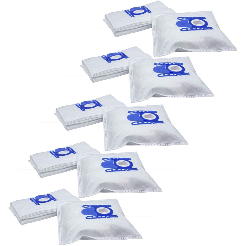 

50x Bolsa aspiradora compatible con Bosch Activa 60 - 69 aspiradora - vellón micro, 27 cm x 20 cm, blanco / azul - Vhbw