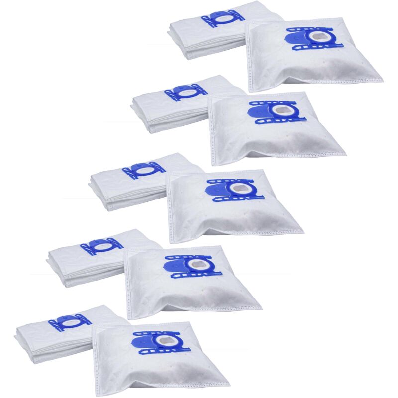 

50x Bolsa aspiradora compatible con Bosch BBS 6000 - 6399, 7000 - 7999 Compacta, 5523 aspiradora - vellón micro, 27 cm x 20 cm, blanco / azul - Vhbw