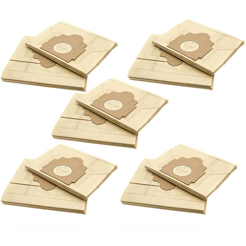 

50x Bolsa aspiradora compatible con Moulinex AV 9... Power Clean, BP 1... Power Clean aspiradora - papel, 22,5 cm x 20,5 cm, color arena - Vhbw