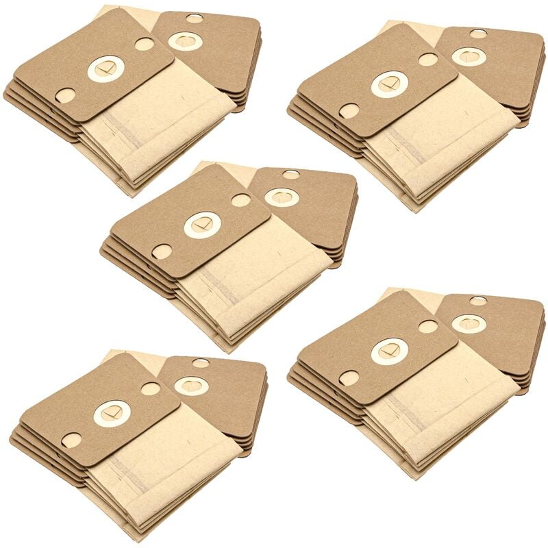 

50x Bolsa aspiradora compatible con Rowenta RO 420, 425, 430, 450, 455, 460 aspiradora - papel, 22 cm x 16,5 cm, color arena - Vhbw