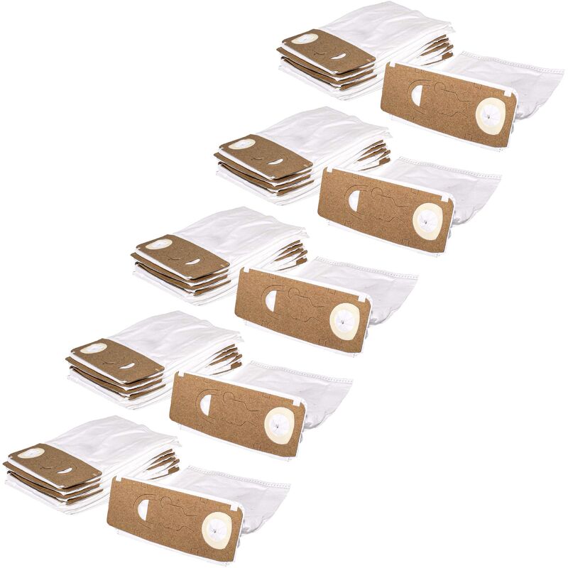 

vhbw 50x Bolsa aspiradora compatible con Vorwerk kobold VK130, VK131, VK 130, VK 131, VK130SC aspiradora - vellón micro, 31 cm x 22 cm, blanco