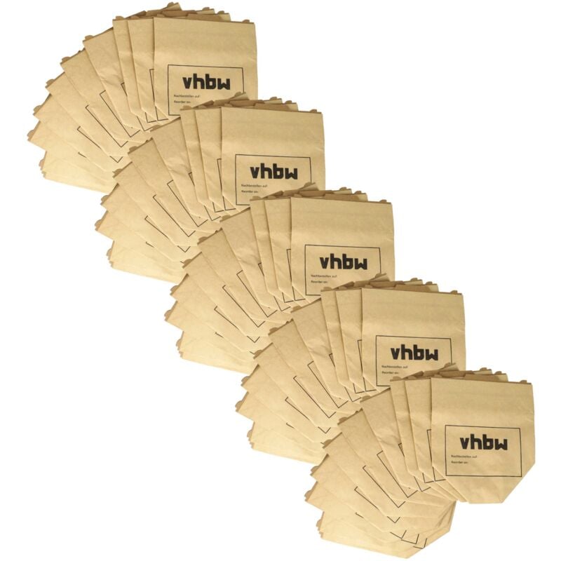 

50x Bolsa aspiradora reemplaza Swirl V64 para aspiradora - papel, 24,5 cm x 20,5 cm, marrón - Vhbw