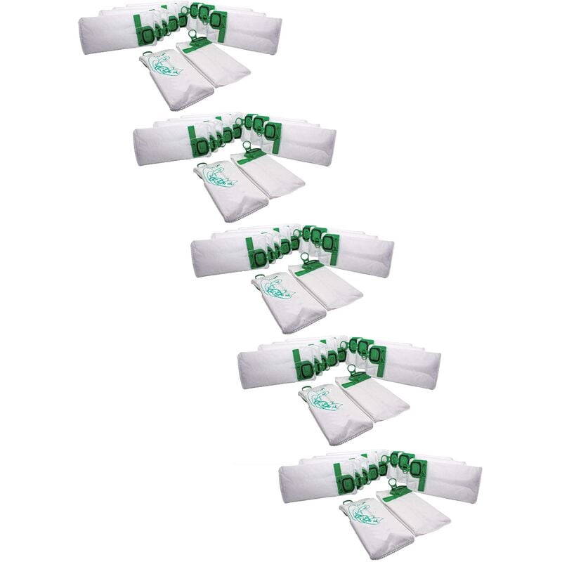 

50x Bolsa aspiradora reemplaza Vorwerk FP140/150 para aspiradora - vellón micro, 26 cm x 14 cm, blanco / verde - Vhbw