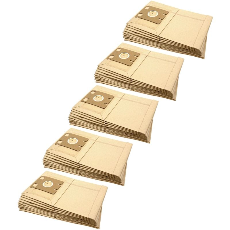 

50x Bolsa aspiradora reemplaza Wolf 0570 para aspiradora - papel, Typ E, 31 cm x 19,5 cm, color arena - Vhbw
