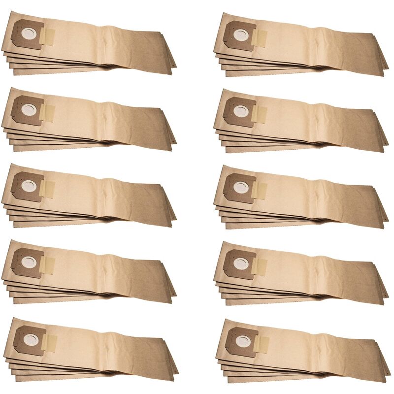 

50x bolsa compatible con Kärcher NT 55/1 Tact Adv, NT 55/1 Tact TE M, NT 55/1 Tact Te aspiradora - papel, 40 cm x 20 cm, marrón - Vhbw