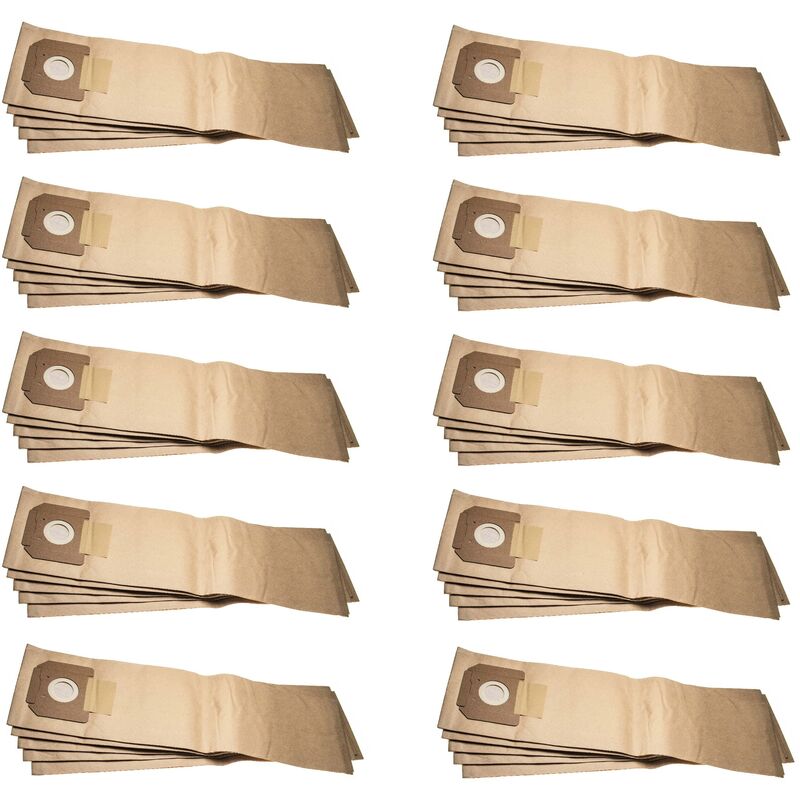 

50x bolsa compatible con Kärcher NT 611 Eco TEA aspiradora - papel, 40 cm x 20 cm, marrón - Vhbw