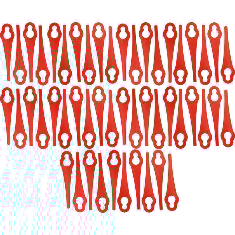 50x Lames compatible avec Homebase Sovereign ST05 taille gazon - Lames de rechange, rouge, nylon / plastique - Vhbw