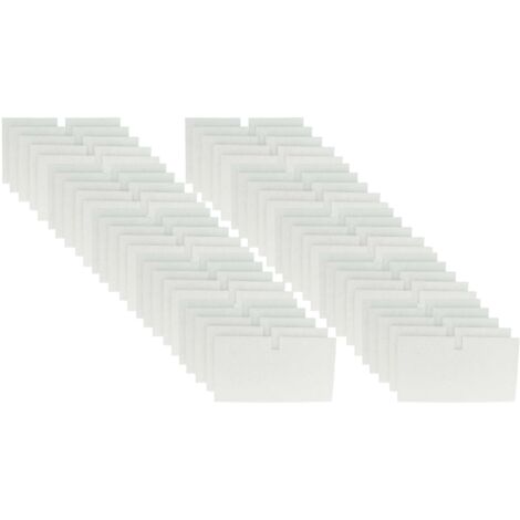 vhbw 50x Luftfilter kompatibel mit Lunos ALD 36,5 Lüfter, Badlüfter, Ventilator, Lüftungsgerät - Weiß