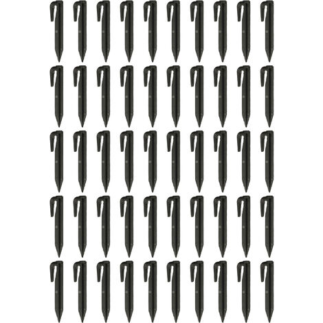 vhbw 50x piquets de fixation pour câble périphérique compatible avec Gardena Sileno robot tondeuse - Lot ancrages au sol, plastique, noir