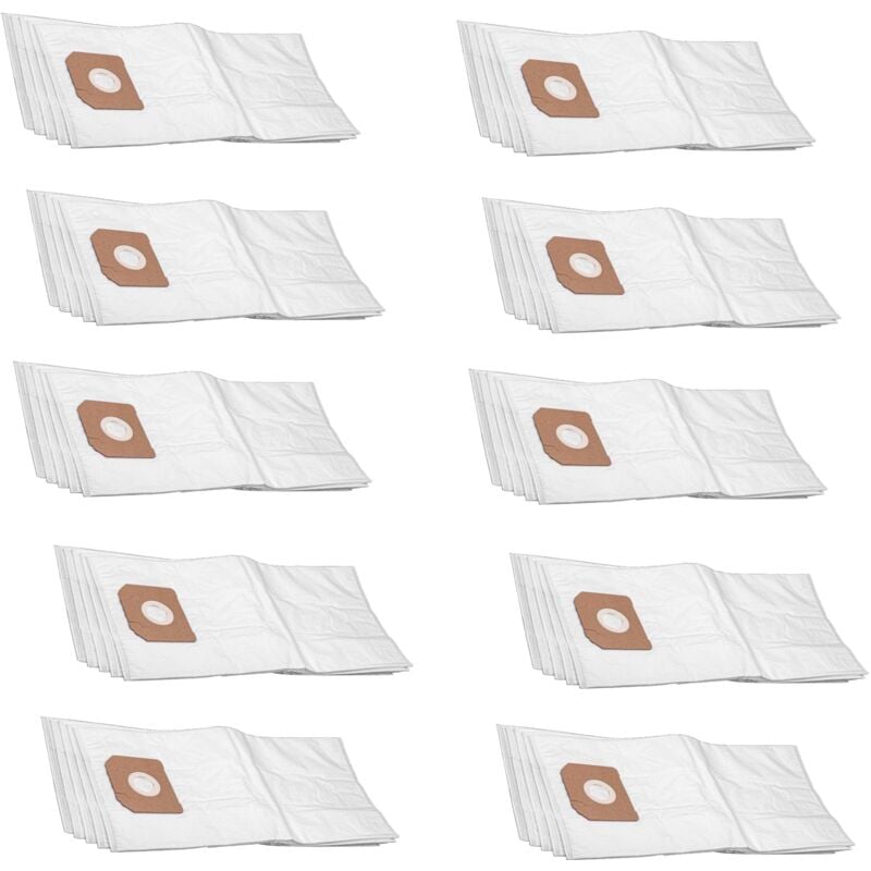 50x sacs compatible avec Würth iss 35-S, iss 45-M iss 55-S aspirateur - microfibres non tissées, blanc - Vhbw