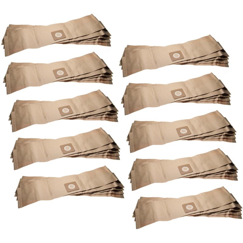 50x Sacs remplacement pour Bosch 2609256F32 pour aspirateur - papier, 86cm x 20cm, couleur sable - Vhbw