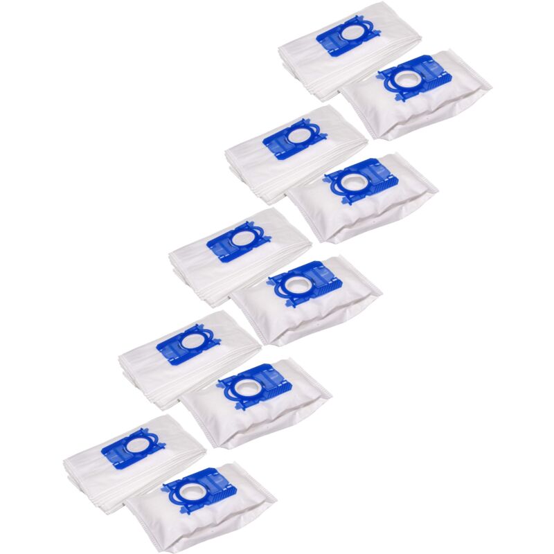 50x Sacs remplacement pour Filterclean ph 5 / PH5, e 5 / E5 pour aspirateur - microfibre non tissée, 28cm x 17,5cm blanc - Vhbw