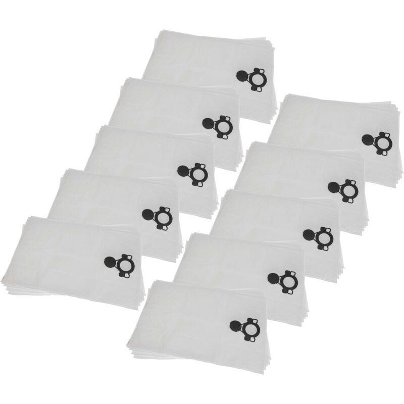 50x Sacs remplacement pour Nilfisk Flex 502.227, 107419593, Flex 445.088 pour aspirateur - microfibre non tissée, 52,5cm x 39cm blanc - Vhbw