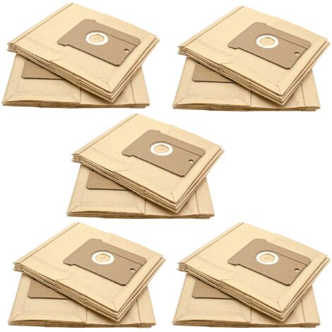 vhbw 50x Staubsaugerbeutel kompatibel mit Privileg 106.890, 168.630, 169.444 Staubsauger - Papier, 22, 23, 24, 25, 26, 25cm x 20,5cm, Sandfarben