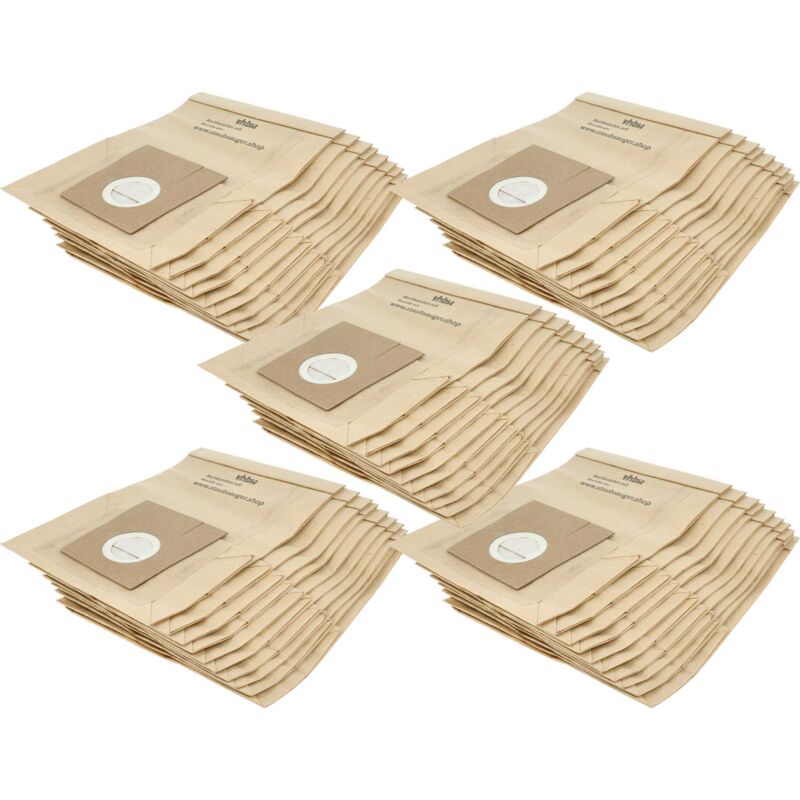 50x Vacuum Cleaner Bag compatible with Bosch bbz 52 af gxl, 52 af g xl, 8 af 1, 8 af, 6 af 1 Vacuum Cleaner, 24.5 cm x 18 cm, Sand-Coloured - Vhbw