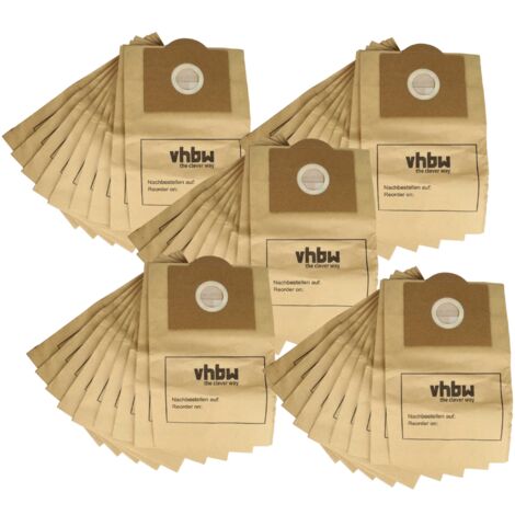 vhbw 50x Vacuum Cleaner Bag compatible with Rowenta Bully RU 605, RU 100 - 104, RU 15, RU 361, RU 500 Vacuum Cleaner, 21 cm x 20 cm, Sand-Coloured