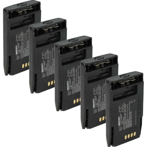 vhbw 5x Akku Ersatz für Motorola PMNN4351A, PMNN4351B, PMNN6074 für Funkgerät, Walkie Talkie (2200 mAh, 3,7 V, Li-Ion)