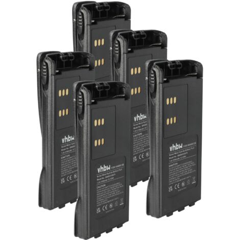 vhbw 5x Akku kompatibel mit Motorola MTX960, PRO5150, PR860, MTX950, MTX900, MTX9250, MTX850-LS Funkgerät, Walkie Talkie (2100 mAh, 7,2 V, NiMH)