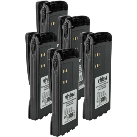vhbw 5x Akku kompatibel mit Motorola PRO5450, PRO5550, PRO5350, PRO5750 Funkgerät, Walkie Talkie (1500 mAh, 7,2 V, NiMH) + Gürtelclip