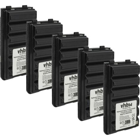 vhbw 5x Akku kompatibel mit Yaesu Vertex VX-400, VX210A, VX-246, VX-210A, VX410, VX400, VX246 Funkgerät, Walkie Talkie (1800 mAh, 7,2 V, NiMH)