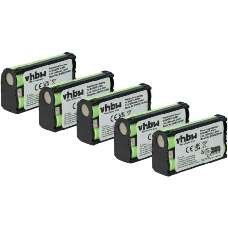 vhbw 5x batteria compatibile con Sennheiser EK 100 G4, 2015FM, EK 2000, EK 1038, EK 100 G3 auricolari cuffie wireless (1500mAh, 2,4V, NiMH)