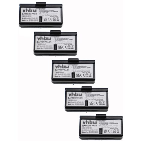 vhbw 5x batteria compatibile con Sennheiser S180, RI100, SET100, RI100-A/RI100-J, Set 180 auricolari cuffie wireless (60mAh, 2,4V, NiMH)