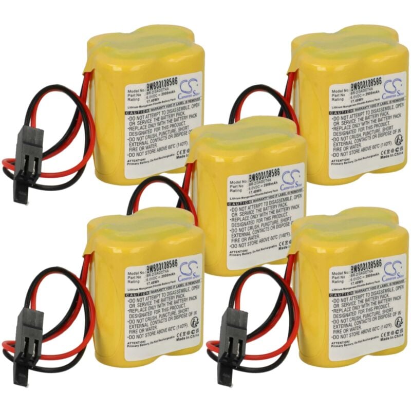 5x Batterie compatible avec Allen Bradley 1747-L542 slc 5/04 Controller 32Kb Memory contrôleur Raid (2900mAh, 6V, Li-ion) - Vhbw