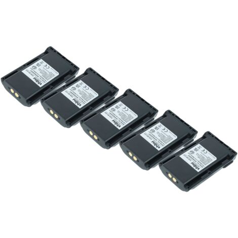 vhbw 5x Batterie compatible avec Icom IC-F15S, IC-F14S, IC-A14S, IC-F15, IC-F14, IC-F16, IC-A14, IC-4011 radio talkie-walkie (940mAh, 7,4V, Li-ion)