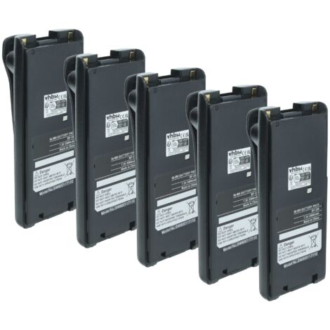 vhbw 5x Batterie compatible avec Icom IC-T3H, IC-F4GT, IC-V81, IC-V82, IC-U82, IC-V8 radio talkie-walkie (2000mAh, 7,2V, NiMH)