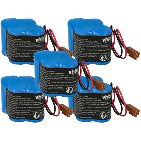 vhbw 5x Batterie kompatibel mit Allen Bradley 1747-L514 SLC 5/01, 1747-L511 SLC 5/01 Steuereinheit (3000 mAh, 6 V, Li-MnO2)