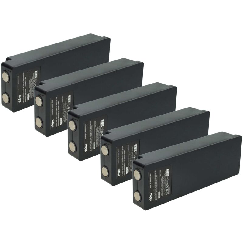 Vhbw - 5x Batterie remplacement pour Scanreco 16131, 17162, 592, 1026, 13445 pour opérateur télécommande industrielle (2000mAh, 7,2V, NiMH)