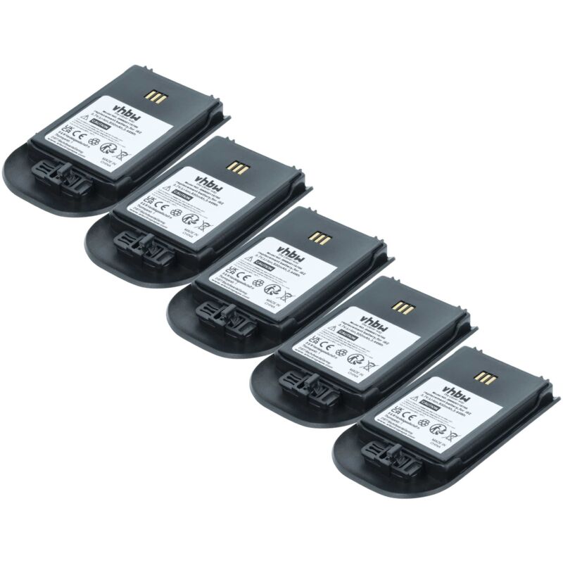 Vhbw 5x Battery Compatible With Innovaphone Ip62, Ip63 Wireless Landline Phone (930 Mah, 3.7 V, Li-ion) Black