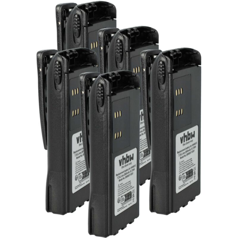 5x Battery compatible with Motorola HT1200, HT1250.LS, HT1225, HT1250, GP680, HT1250.LS+ Radio, Walkie-Talkie (2600 mAh, 7.4 v, Li-Ion) - Vhbw