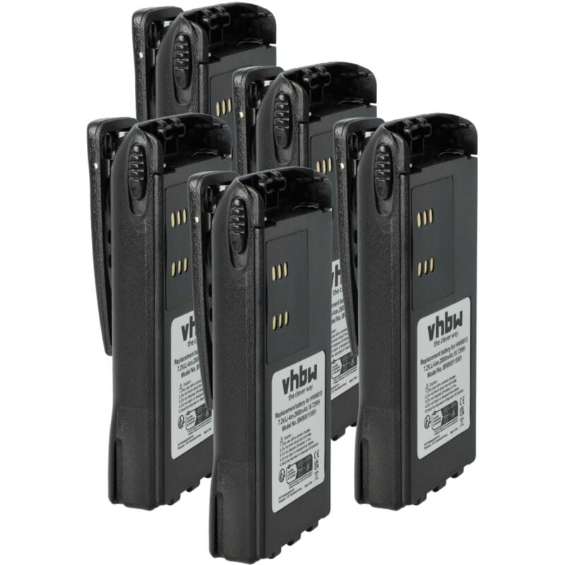 Vhbw - 5x Battery compatible with Motorola MTX960, PR860, MTX950, MTX900, MTX850LS, MTX9250, MTX850-LS Radio, Walkie-Talkie (2600 mAh, 7.4 v, Li-Ion)