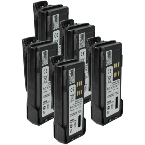 vhbw 5x Battery Replacement for Motorola PMNN4406, PMNN4406BR, PMNN4409 for Radio, Walkie-Talkie (2600mAh, 7.4 V, Li-Ion) + Belt Clip