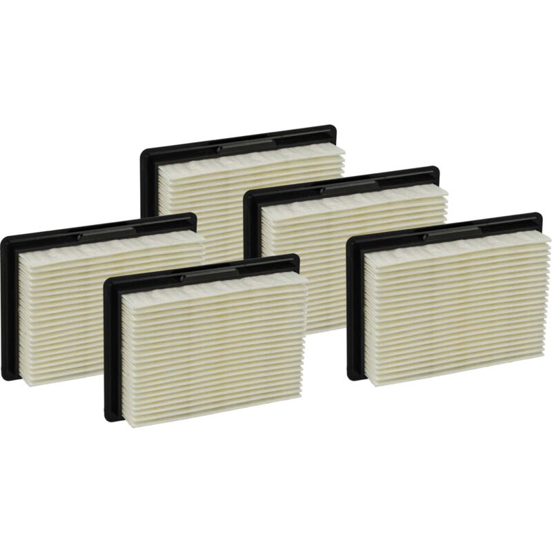 Vhbw - 5x Flat-Fold Filter compatible with Bosch EasyVac gas 12 v 3 601 JE3 001 Vacuum Cleaner - Pleated Filter Element